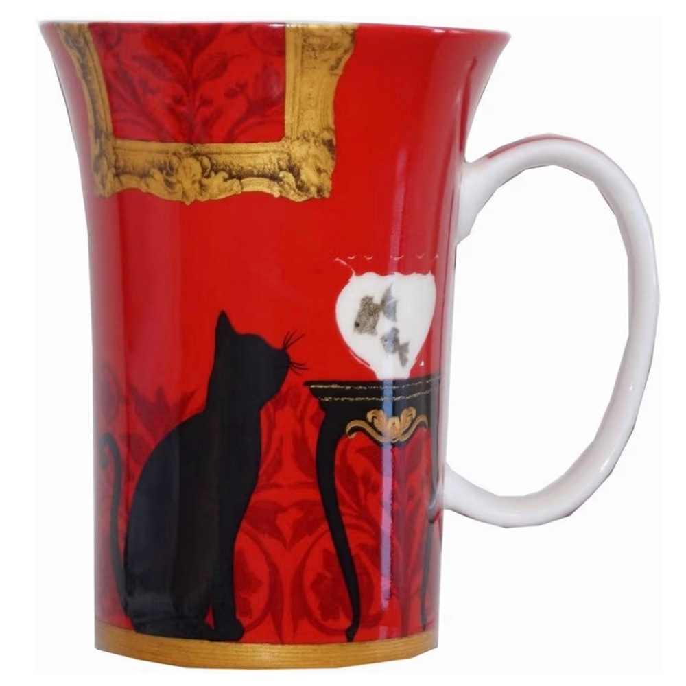 Elegant McINTOSH Fine Bone China Mystical & Curious Cat-Themed Mug Set
